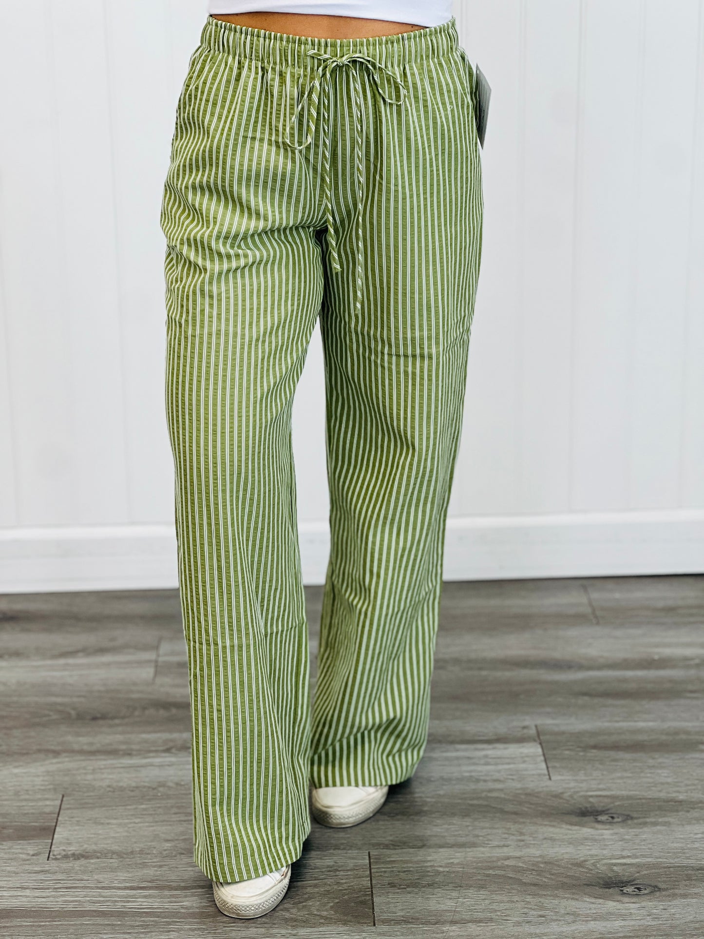 Effortless Yarn Dye Striped Pants (Reg)-2 Colors