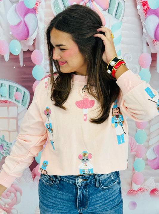 Pink Nutcracker & Ballerina Sweatshirt (Reg. and Plus)