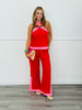 Contrast Trim Wide Leg Pants (Reg.)-2 Colors