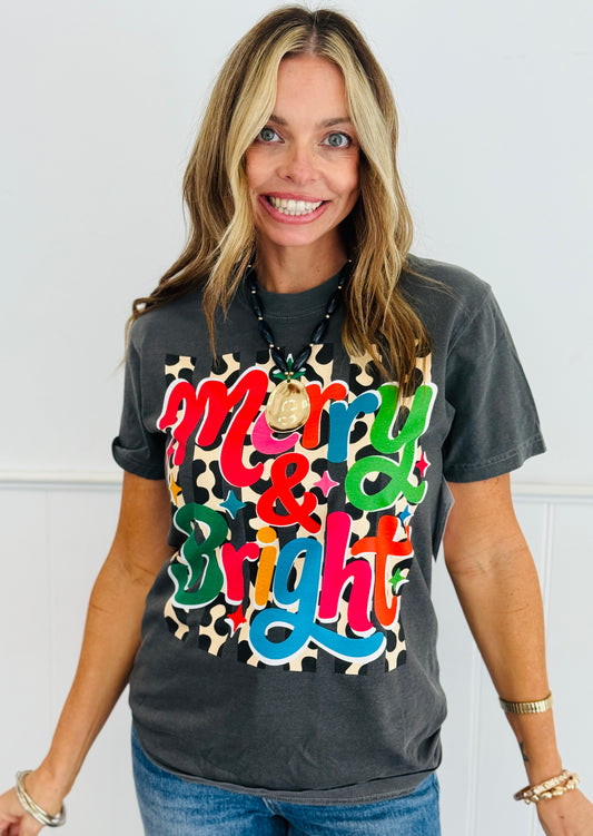 Merry & Bright Leopard Graphic Tee (Reg. and Plus)
