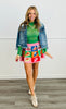 Queen Of Sparkles Rainbow Colorblock Piece Of Pie Skirt (Reg. & Plus)
