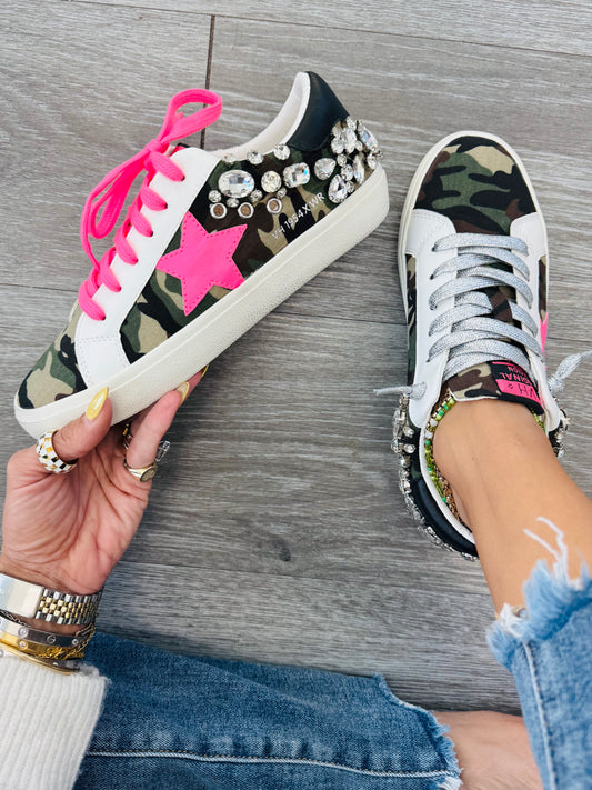 VH x WR Camo Couture Crystal Sneakers