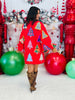 Queen Of Sparkles Red Multi Plaid/Stripe Christmas Tree Dress (Reg. & Plus)