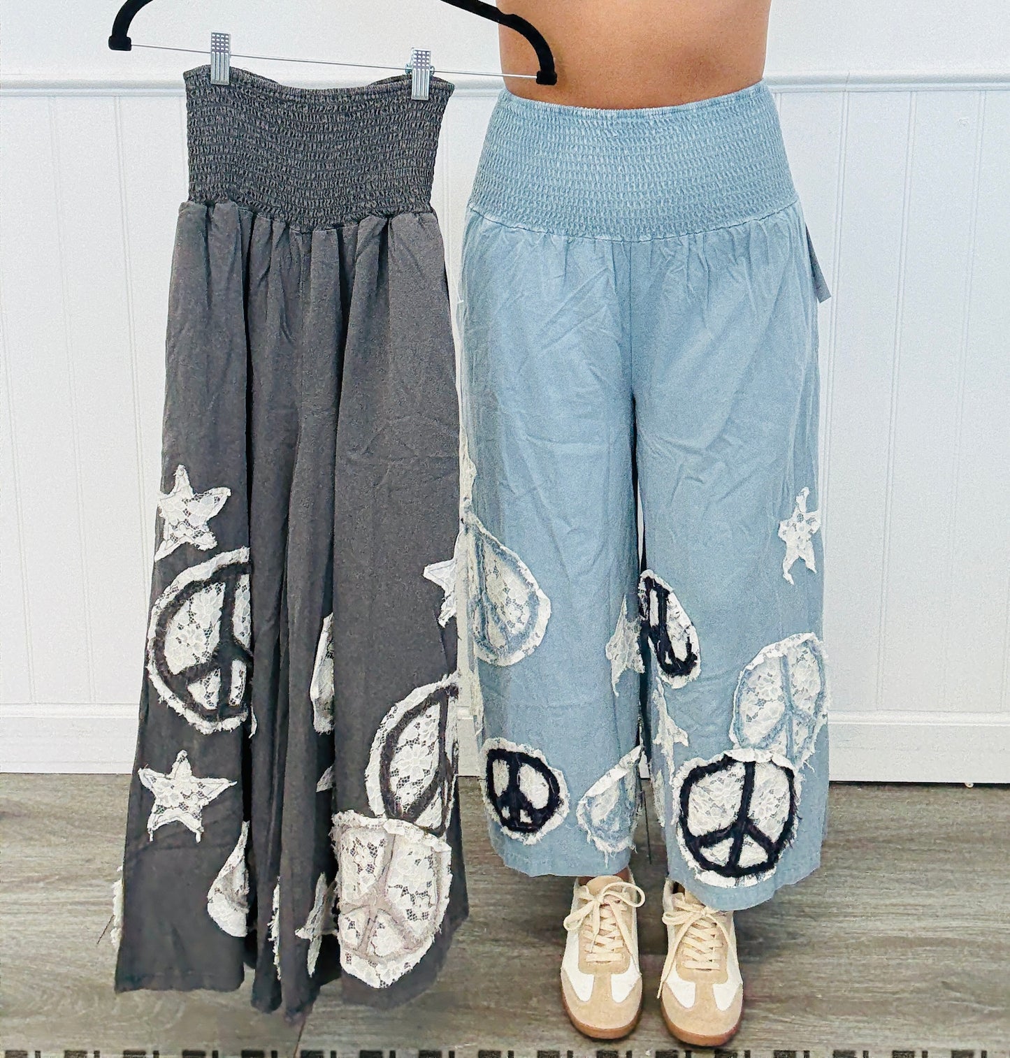 Oli & Hali Peace & Star Patch Pants (Reg.)-2 Colors