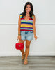 Rainbow Stripe Crochet Tank Top (Reg & Plus)