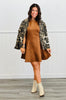 Camel Flared Suede Mini Dress (Reg.)