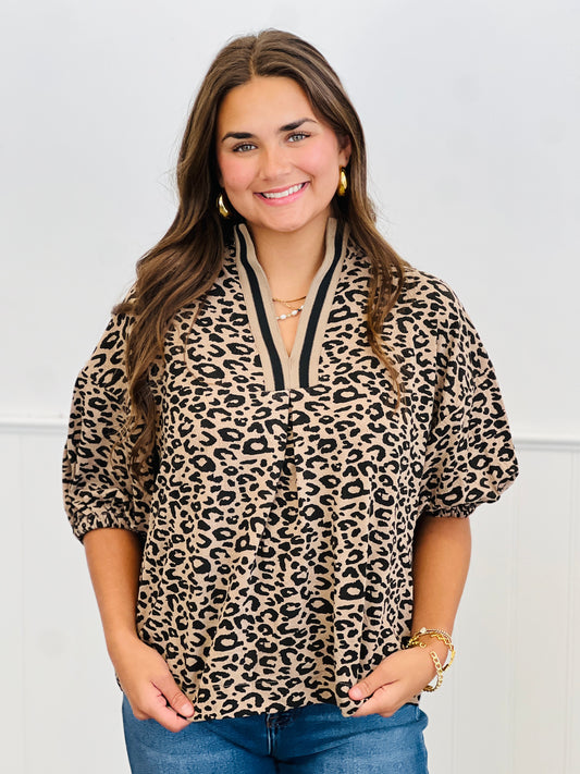 Latte Leopard Print Top (Reg & Plus)