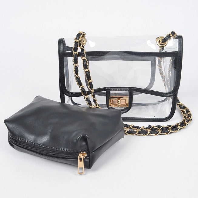 Transparent Crossbody Bag With Pouch