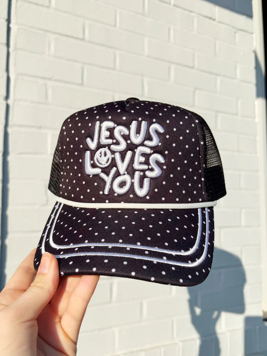 Jesus Loves You Polka Dot Hat
