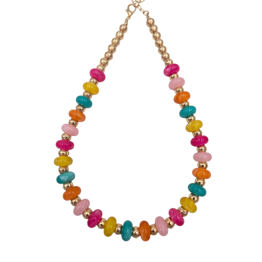 Rainbow Candy Beaded Necklace