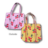 Striped Cherry Oversized Cotton Tote Bag (2 colors)