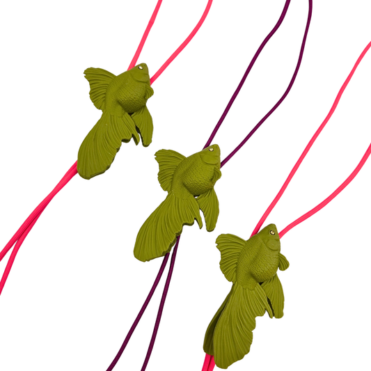 Rahya - Goldfish Bolo Necklace is Olive Green (3 styles)