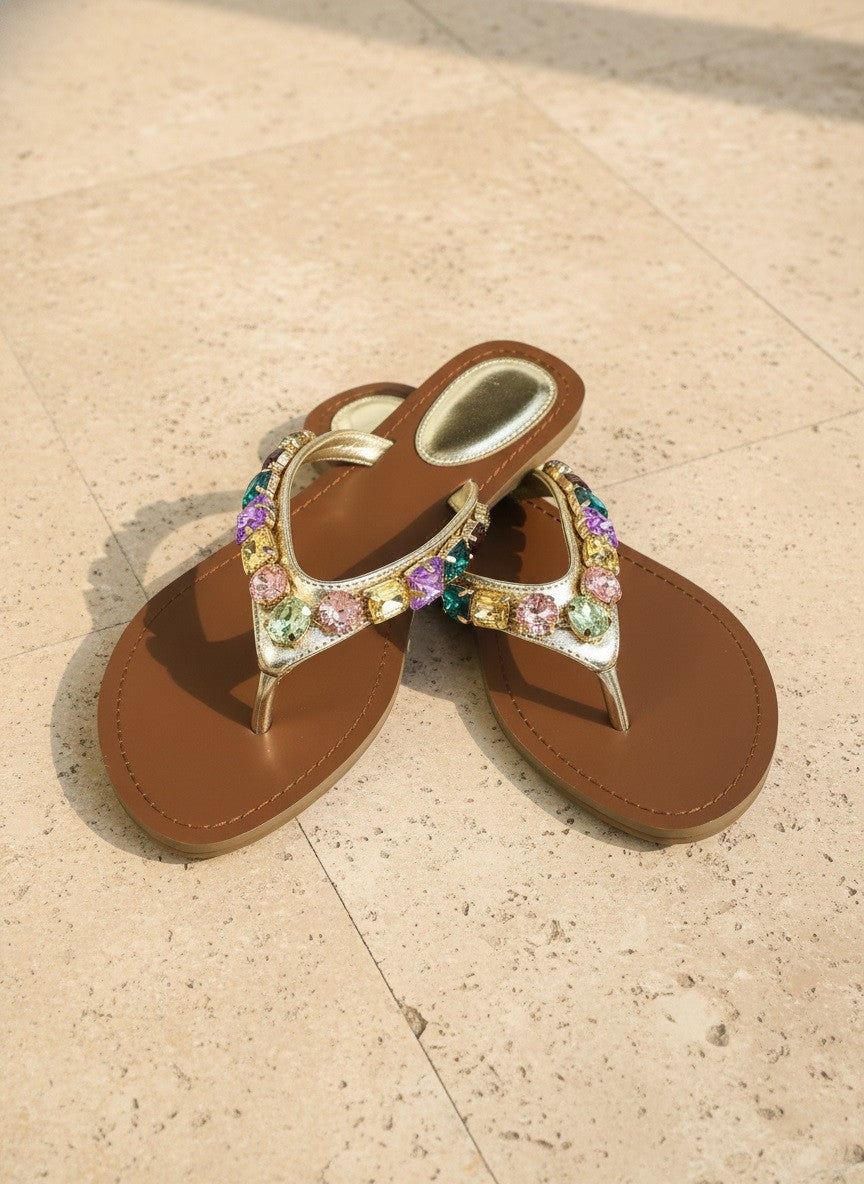 Tan Jewel Tide Sandals