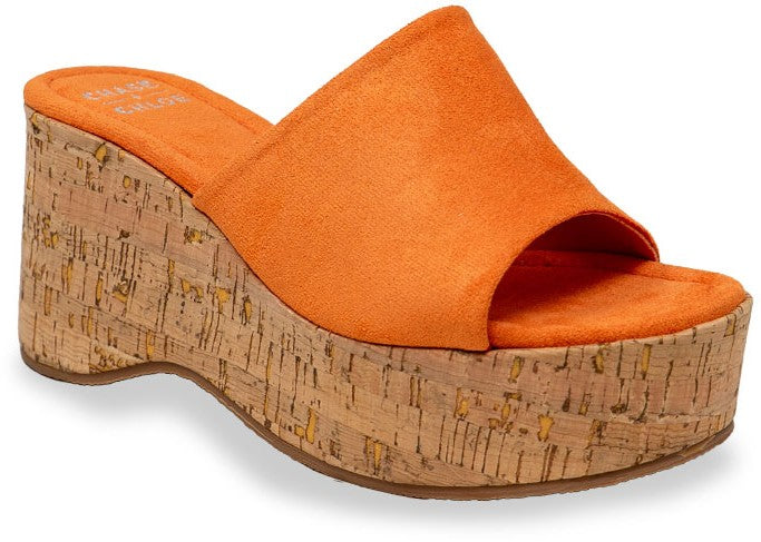 Orange Classic Charm Platform Sandals