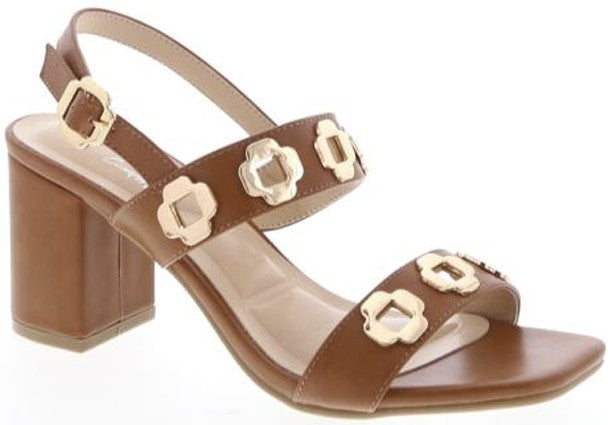 Tan Simple Stride Slingback Heels