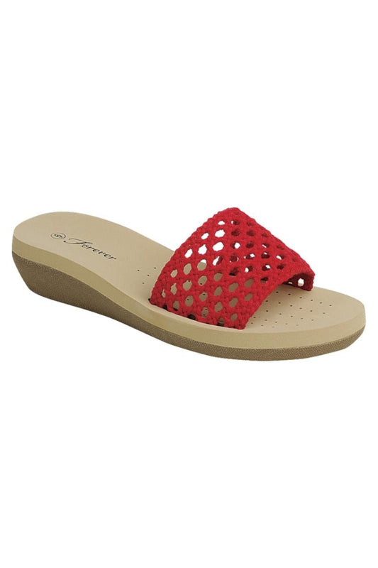 Red Coastal Crochet Sandals
