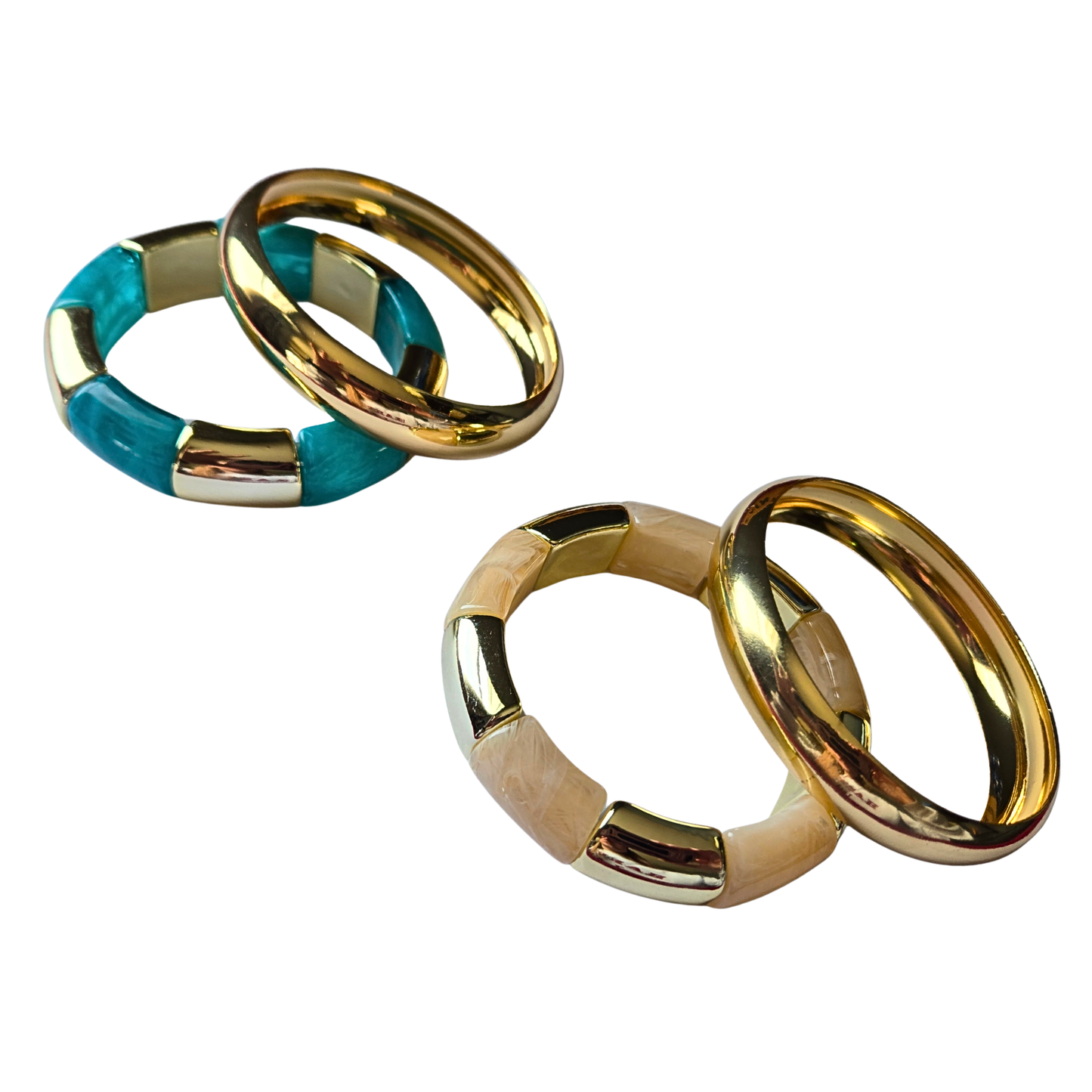 Marble & Gold Bangle Bracelet Set (2 colors)