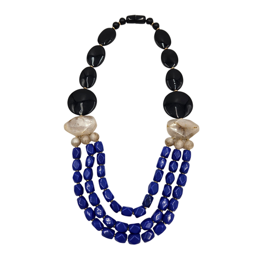 The Morgana Beaded Necklace in Blue