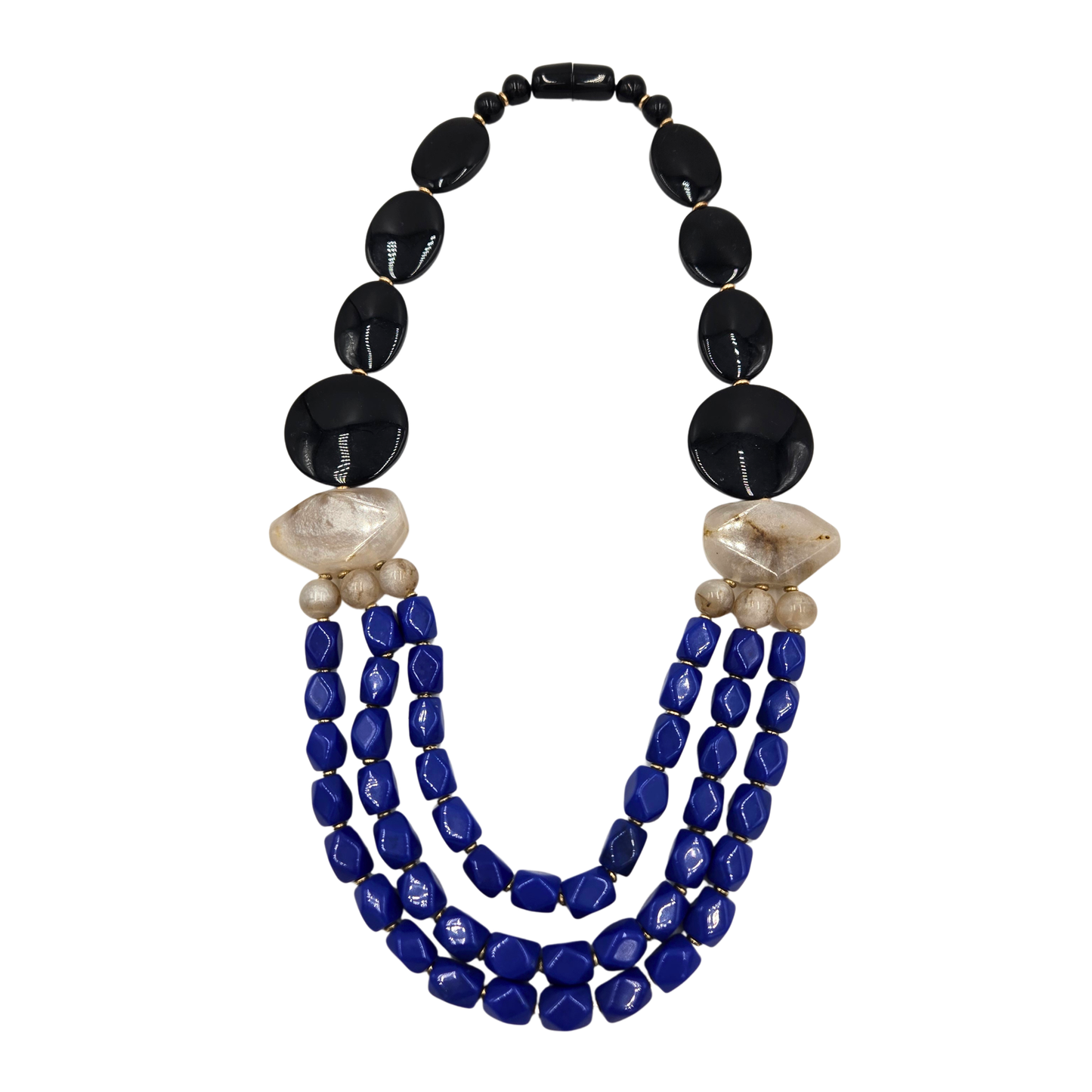 The Morgana Beaded Necklace in Blue