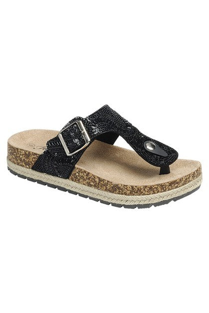 Black Wanderlust Buckle Sandals