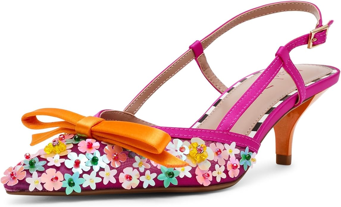 Betsey Johnson Sadyy Flower Embellished Bow Heels