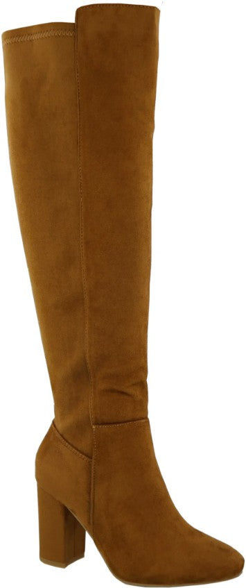 Camel Suede Statement Knee Height Boots