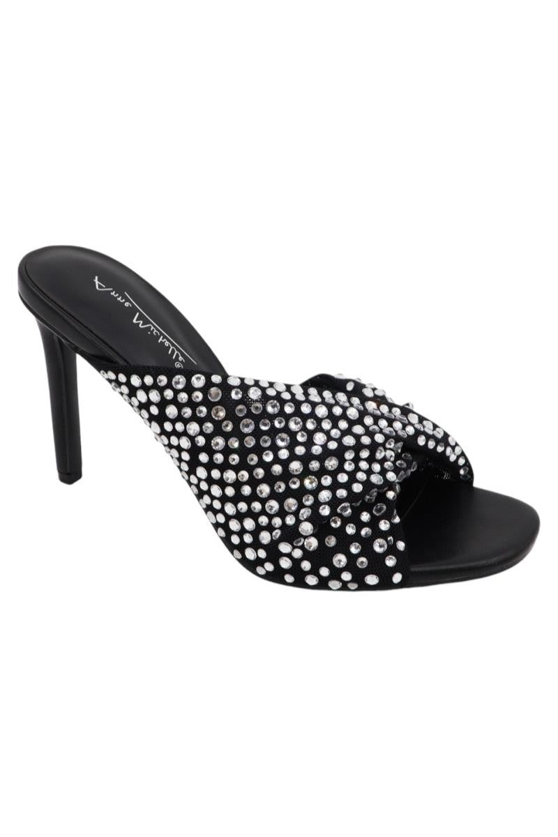 Black Crystal Veil Heels
