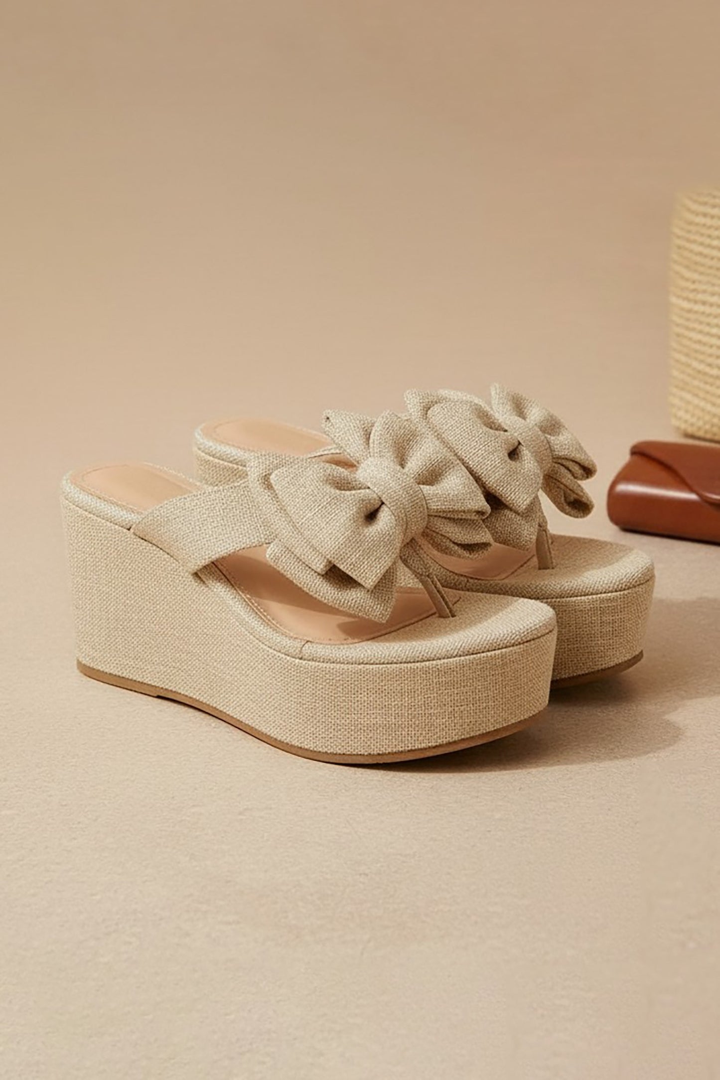 Natural Linen Lovely Knot Sandals
