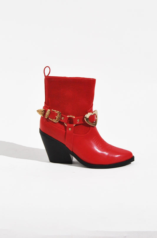 Red Heartthrob Ankle Boots