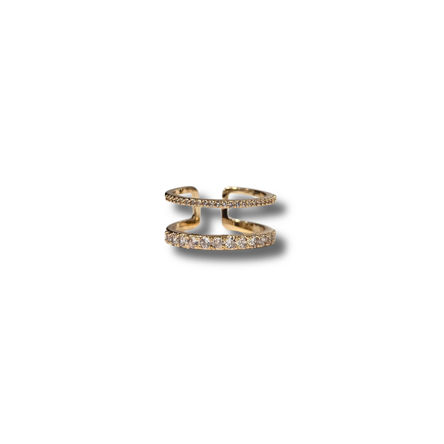 Double Band Open Gold Ring