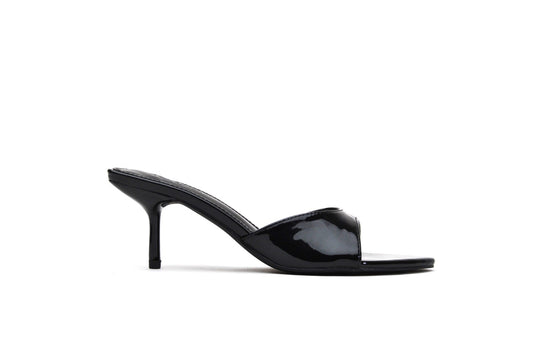 Black Mini Strut Kitten Heel