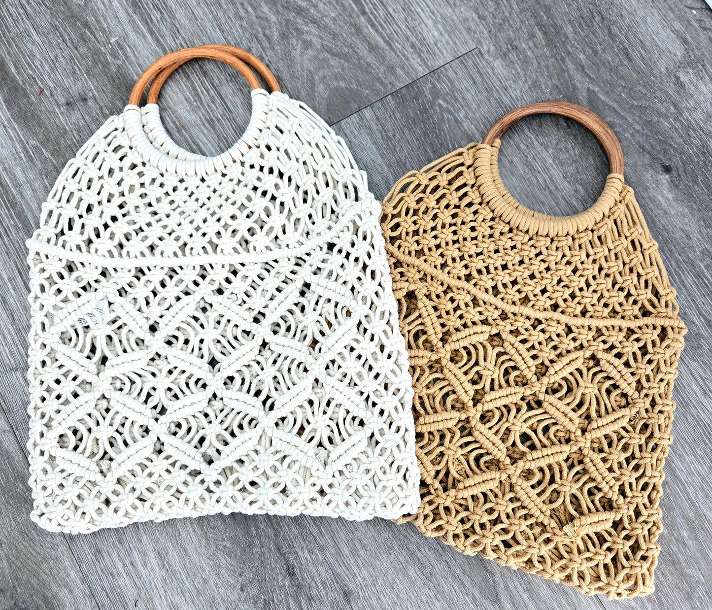 Circle Handle Braided Beach Bag (2 colors)