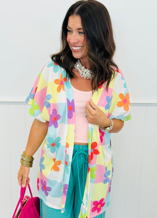 Pink Multi Floral Open Front Duster (Reg & Plus)