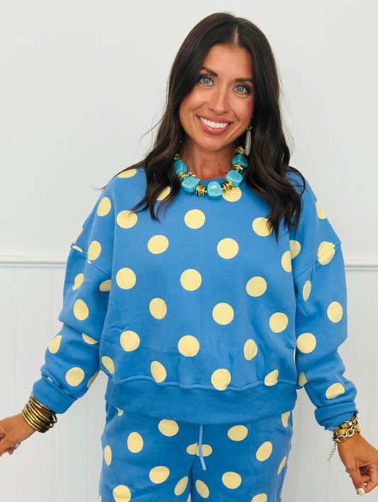 Blue/Yellow Polka Dot Sweatshirt (Reg.)