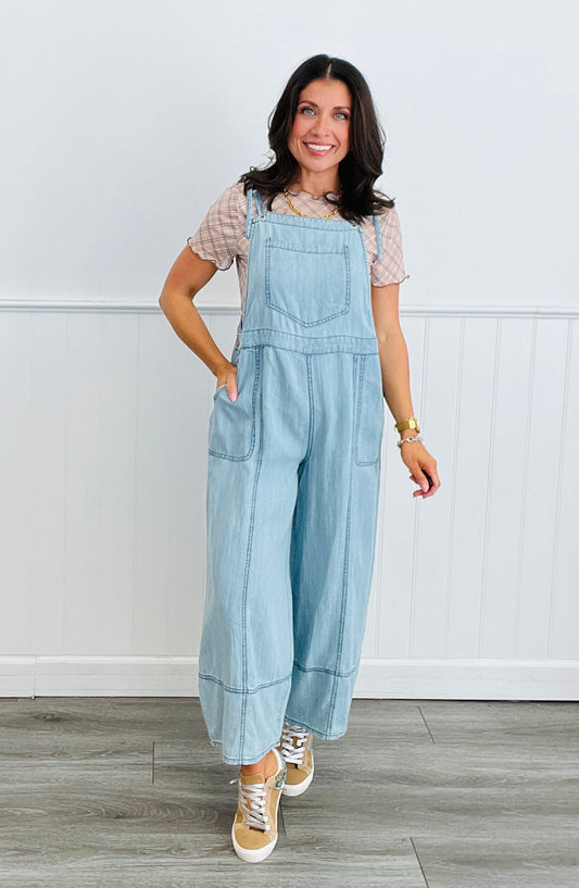 Washed Chambray Overalls (Reg & Plus)