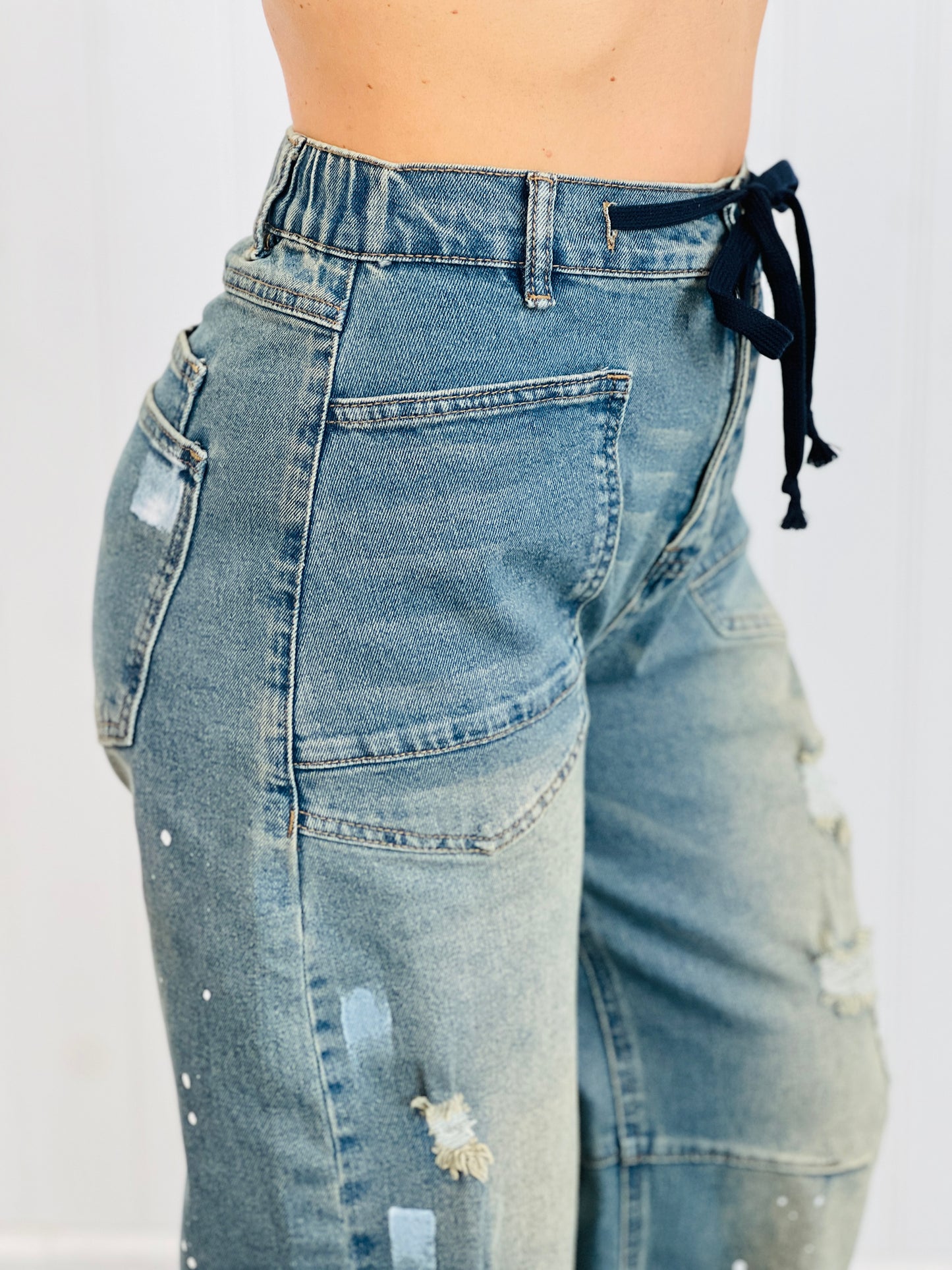 Dark Denim Pull-On Style Pants (Reg.)