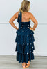 Navy Polka Dot Halter Midi Dress (Reg.)
