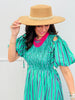 Green Mix Striped Smocked Midi Dress (Reg.)