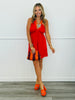Halter V-Neck Shirred Romper (Reg.) - 2 Colors