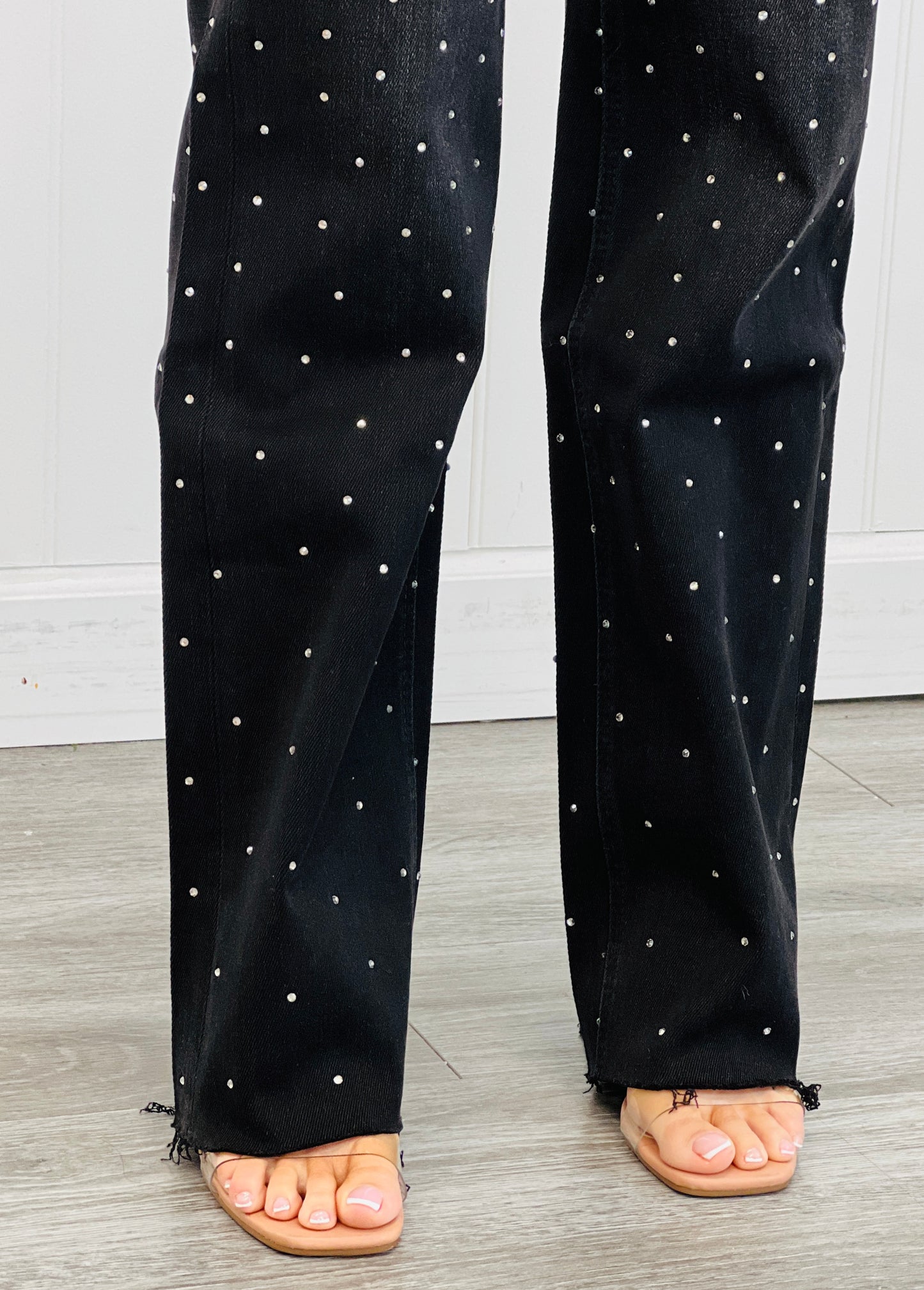 Black Rhinestone Studded Jeans (Reg & Plus)