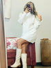 Cream High Neck Mini Sweater Dress (Reg.)