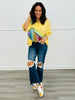 Yellow Boxy Knit Short Sleeved Cardigan (Reg.)