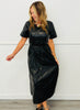 Black Faux Leather Midi Dress (Reg.)