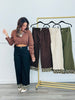 Contrast Leopard Cuffs Pants (Reg.)- 4 Colors