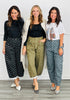 Denim Polka Dot Print Barrel Pants (Reg. and Plus) - 3 Colors