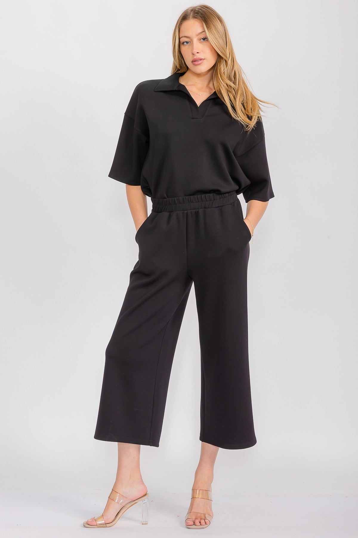 Black Wide Leg Pants (Plus)