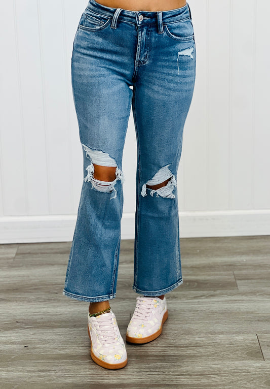 Amelia Brooke Tummy Control High Rise Cropped Straight Jeans (Reg. and Plus)