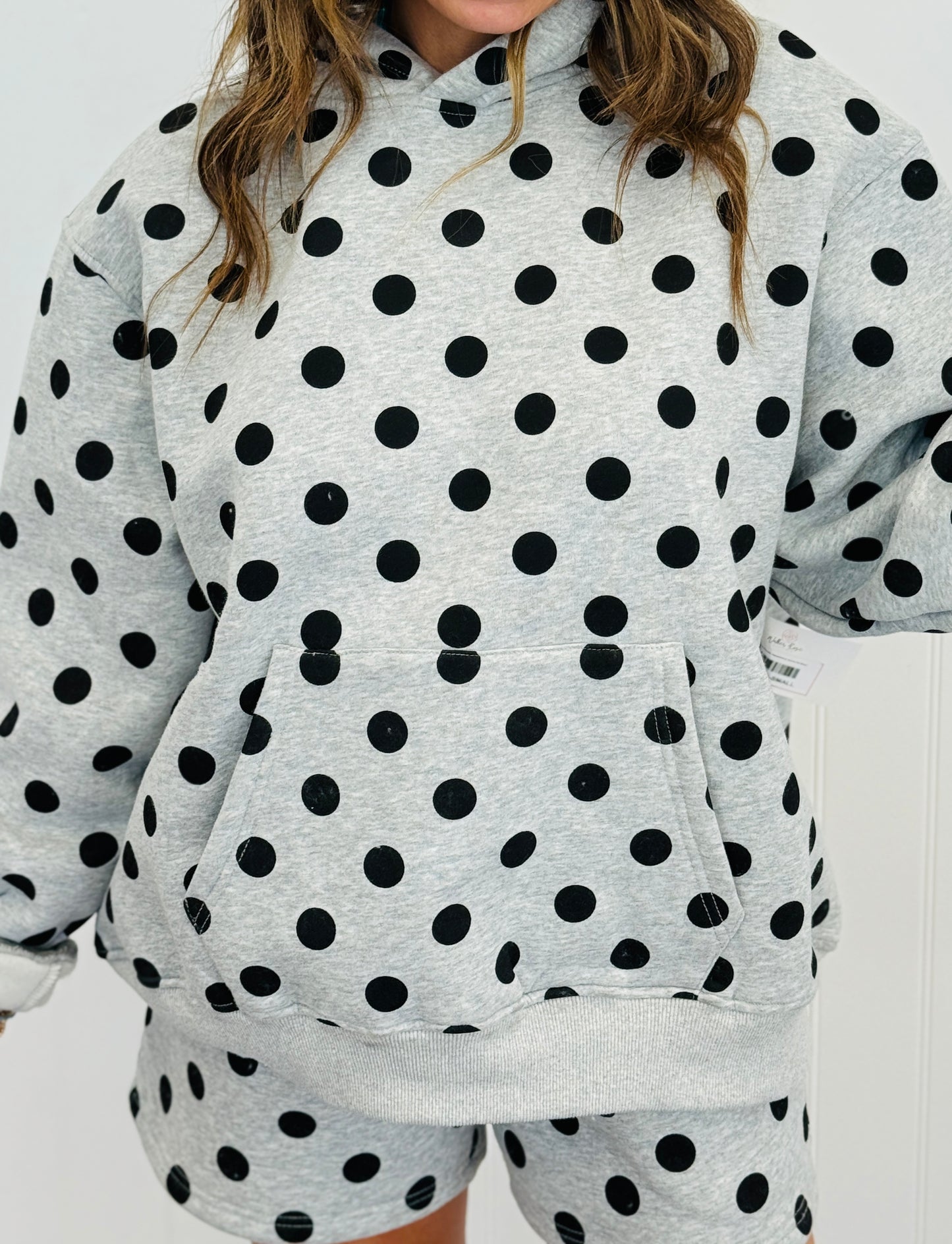 Polka Dot Hoodie Sweatshirt & Shorts Set (Reg.)