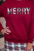 Merry Plaid Patch Luxe Pullover