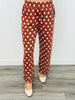 Rust Polka Dot Straight Leg Pants (Reg.)